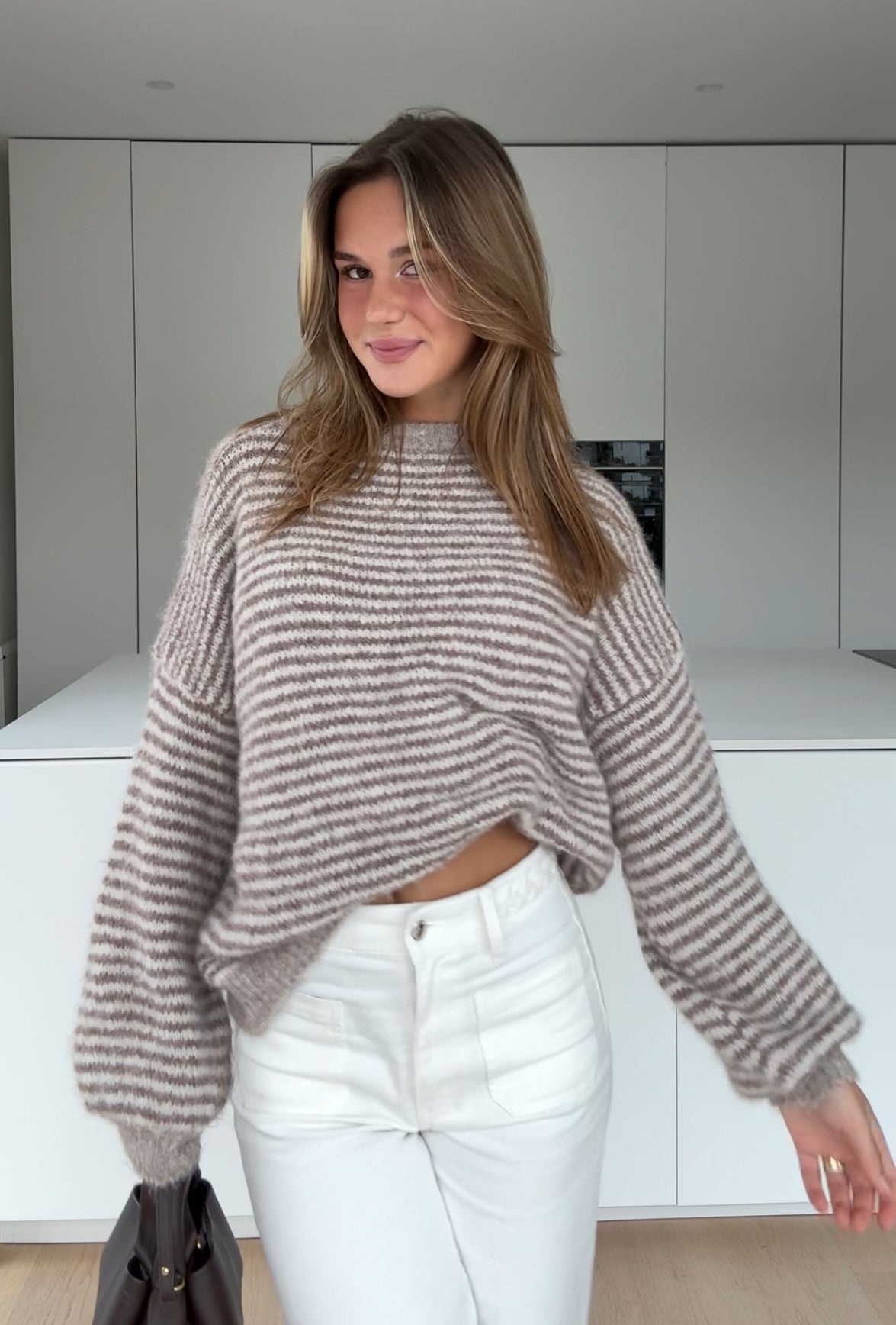 SOFT STRIPED PULLOVER CINNAMON
